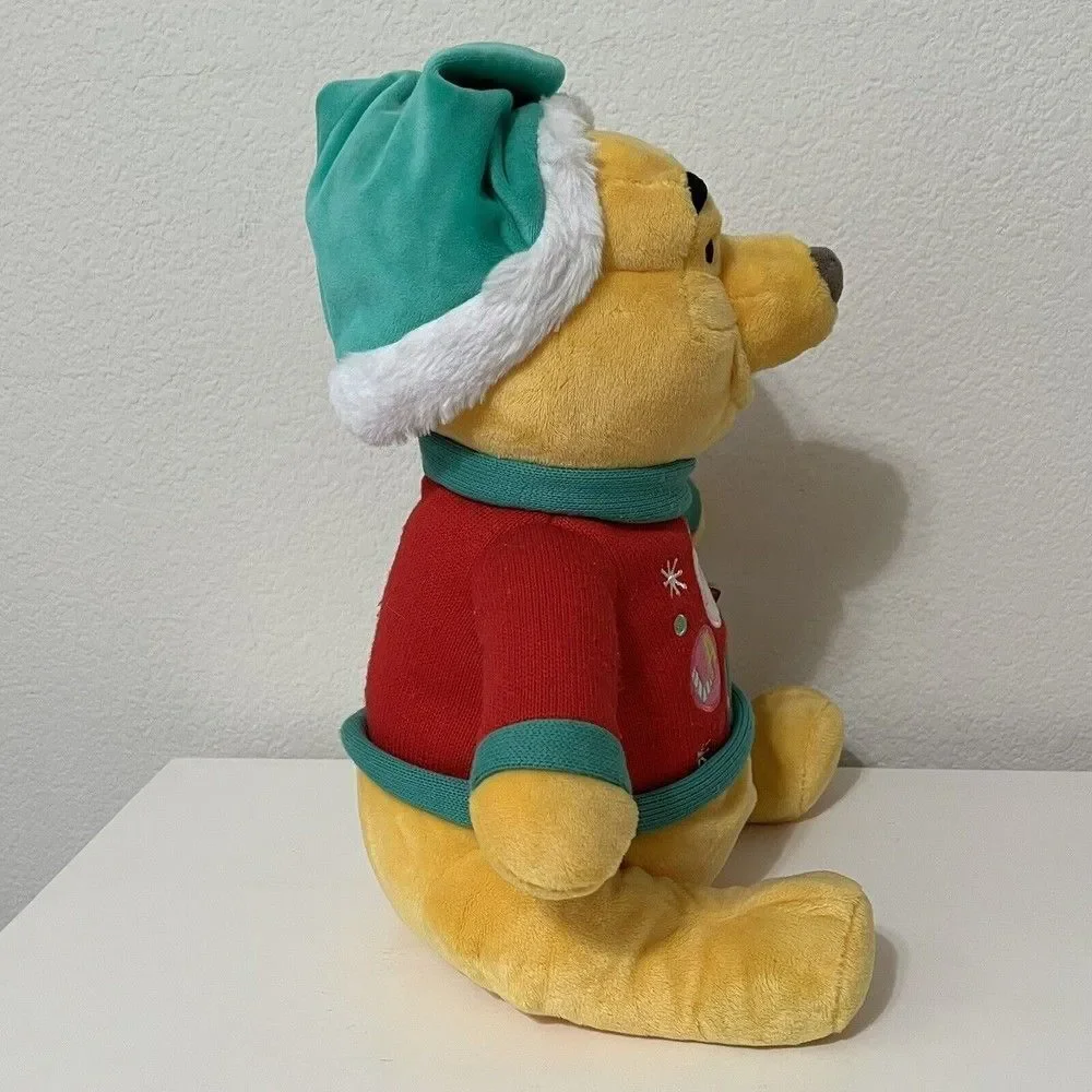 Disney Store Winnie the Pooh Christmas Bear Plush Fa La La Sweater w/ Tag